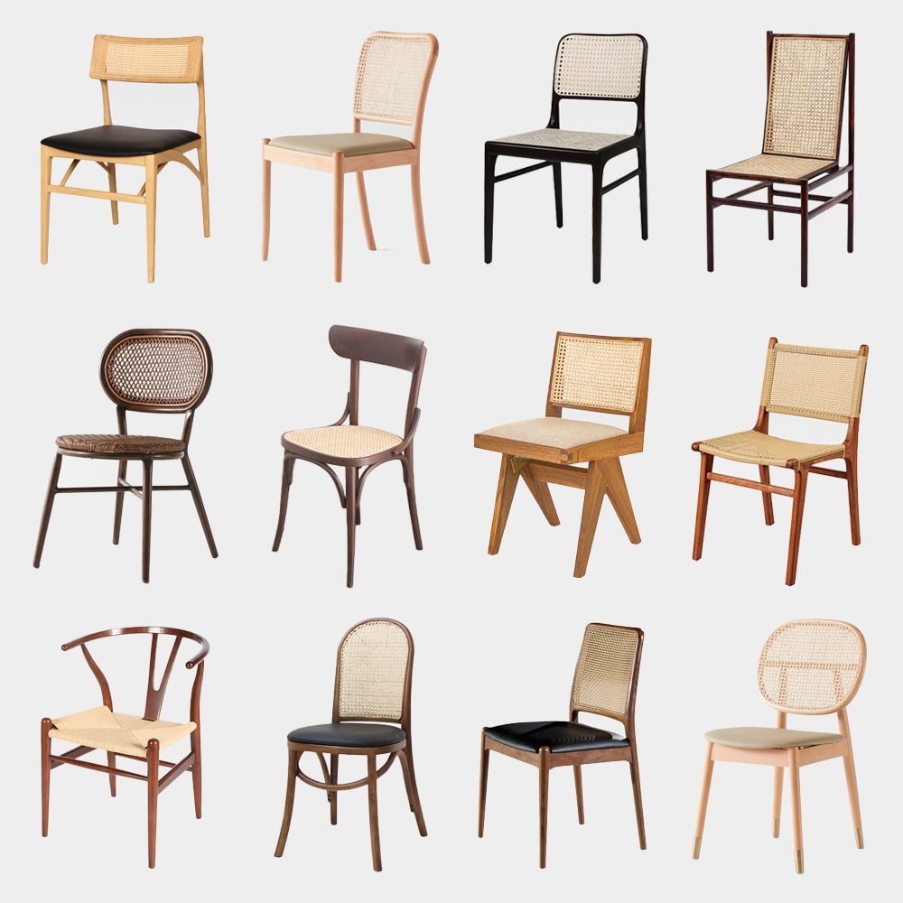 예쁜 카페 인테리어 원목 라탄의자 46종